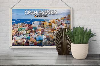 Panneau en étain voyage 30x20cm, Gran Canaria, espagne, ville de Las Palmas 3