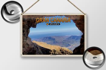 Panneau de voyage en étain, 30x20cm, Gran Canaria, espagne, montagne Pico de Nieves 2