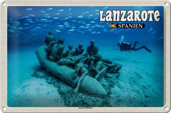 Panneau de voyage en étain, 30x20cm, Lanzarote, espagne, musée Atlantico 1