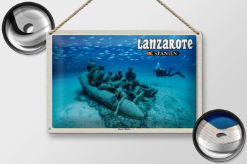 Panneau de voyage en étain, 30x20cm, Lanzarote, espagne, musée Atlantico 2