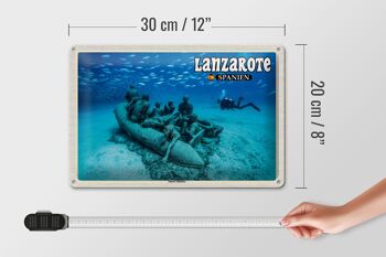 Panneau de voyage en étain, 30x20cm, Lanzarote, espagne, musée Atlantico 4