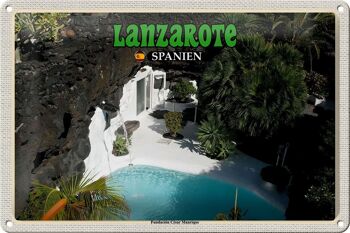 Plaque en tôle voyage 30x20cm Lanzarote Espagne Fundación César Manrique 1