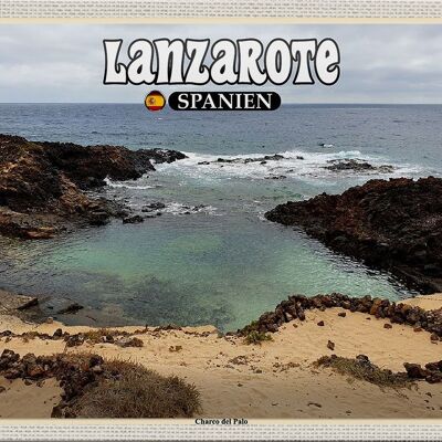 Tin sign travel 30x20cm Lanzarote Spain Charco del Palo place