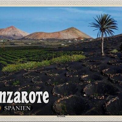 Targa in metallo da viaggio 30x20 cm Lanzarote Spagna La Geria Village