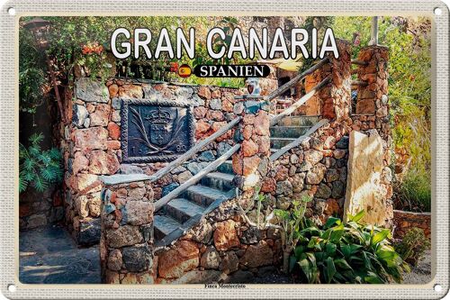 Blechschild Reise 30x20cm Gran Canaria Spanien Finca Montecristo