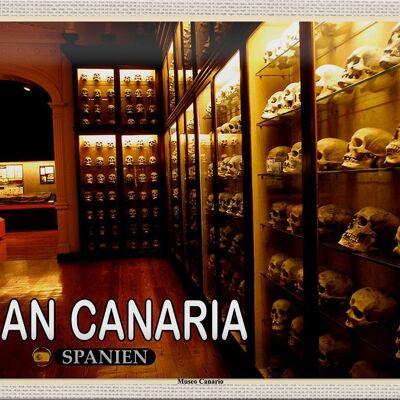 Targa in metallo da viaggio 30x20 cm Gran Canaria Spagna Museo Canario Museum