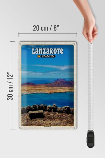 Plaque en tôle voyage 20x30cm Lanzarote Espagne Mirador del Rio 4