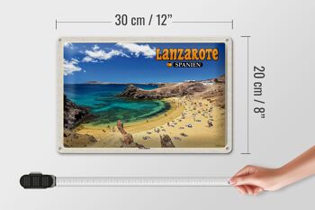 Signe en étain voyage 30x20cm Lanzarote espagne Playa Blanca plage mer 4