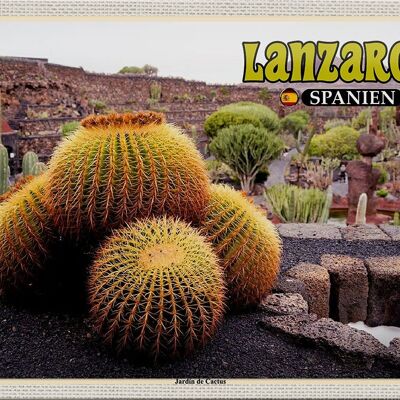 Blechschild Reise 30x20cm Lanzarote Spanien Jardin de Cactus Garten