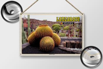 Panneau en étain voyage 30x20cm, Lanzarote espagne Jardin de Cactus 2