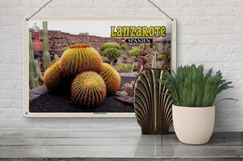 Panneau en étain voyage 30x20cm, Lanzarote espagne Jardin de Cactus 3