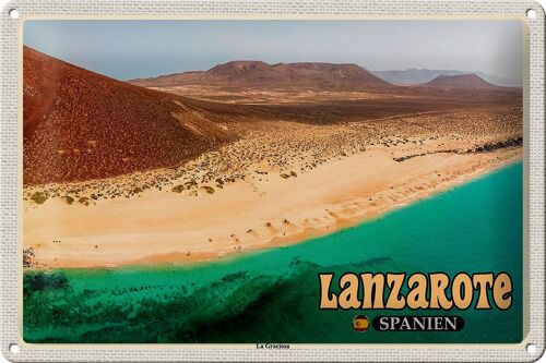 Blechschild Reise 30x20cm Lanzarote Spanien La Graciosa Insel