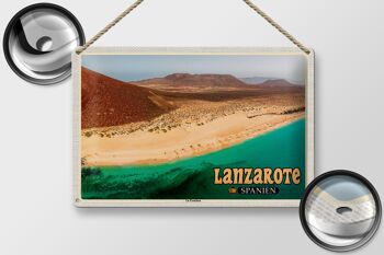 Signe en étain voyage 30x20cm, Lanzarote, espagne, île de La Graciosa 2