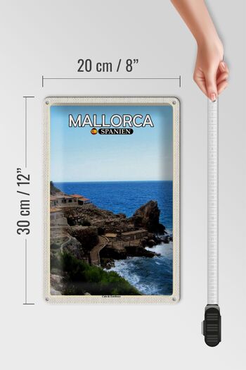 Plaque en tôle voyage 20x30cm Majorque Espagne Cala de Estellences 4