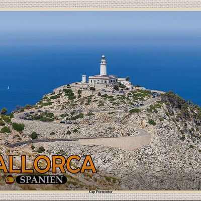 Cartel de chapa de viaje 30x20cm Mallorca España Cap Península de Formentor