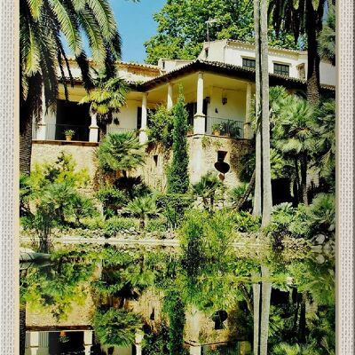Cartel de chapa viaje 20x30cm Mallorca España Jardines de Alfabia