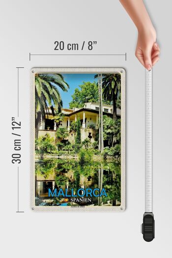 Plaque en tôle voyage 20x30cm Majorque Espagne Jardines de Alfabia 4