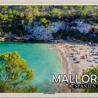 Blechschild Reise 30x20cm Mallorca Spanien Cala Llombards Bucht