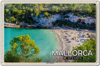 Plaque en tôle voyage 30x20cm Majorque Espagne Cala Llombards Bay 1