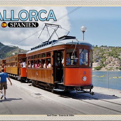 Cartel de chapa Travel 30x20cm Mallorca España Isla Tranvía Tranvia
