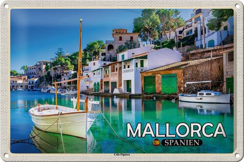 Blechschild Reise 30x20cm Mallorca Spanien Cala Figuera Ort Bucht