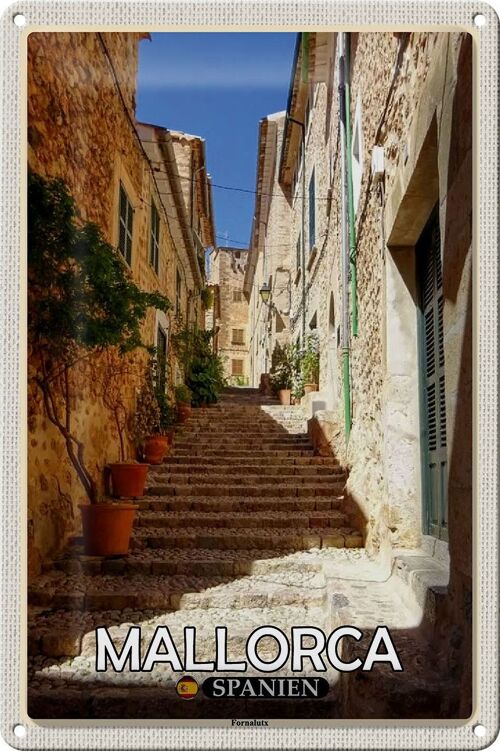 Blechschild Reise 20x30cm Mallorca Spanien Fornalutx Treppen