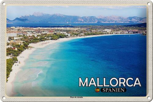 Blechschild Reise 30x20cm Mallorca Spanien Playa de Alcúdia Strand