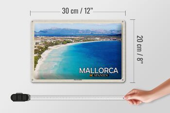 Panneau en étain voyage 30x20cm, majorque espagne plage Playa de Alcúdia 4
