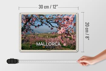 Plaque en tôle voyage 30x20cm Majorque Espagne fleurs d'amandier 4