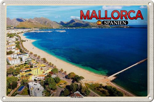 Blechschild Reise 30x20cm Mallorca Spanien Port de Pollenca Meer