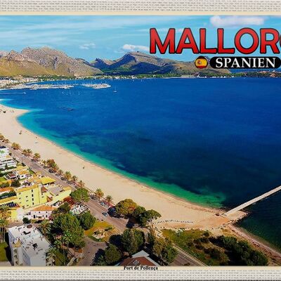 Blechschild Reise 30x20cm Mallorca Spanien Port de Pollenca Meer