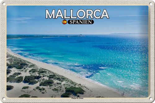Blechschild Reise 30x20cm Mallorca Spanien Platja Es Trenc Meer