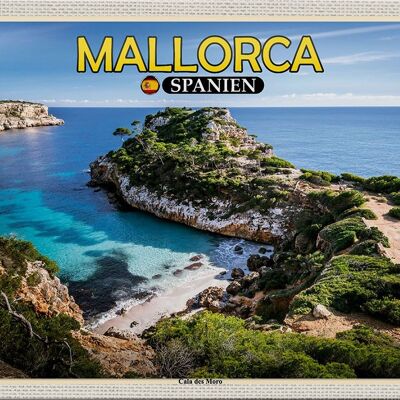 Cartel de chapa Travel 30x20cm Mallorca España Cala des Moro Bay