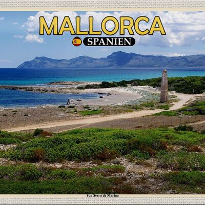 Blechschild Reise 30x20cm Mallorca Spanien Son Serra de Marina Meer