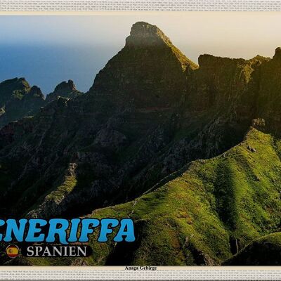 Targa in metallo da viaggio 30x20 cm Tenerife Spagna Montagne di Anaga