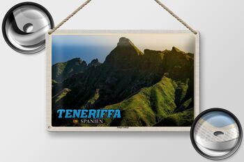 Panneau en étain voyage 30x20cm, Tenerife, espagne, montagnes d'Anaga 2