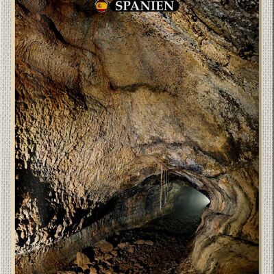 Targa in metallo da viaggio 20x30 cm Tenerife Spagna Grotta Cueva del Viento