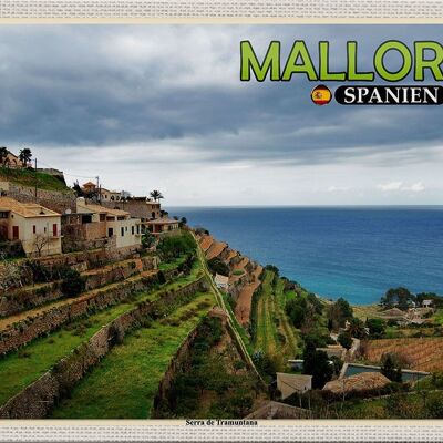 Cartel de chapa viaje 30x20cm Mallorca España Serra de Tramuntana