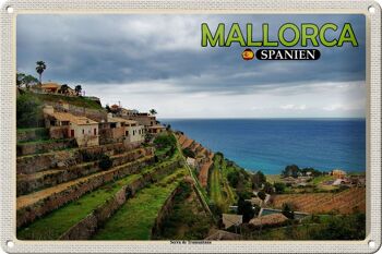 Plaque en tôle voyage 30x20cm Majorque Espagne Serra de Tramuntana 1