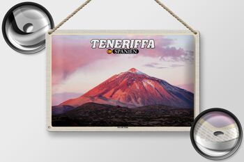 Signe en étain voyage 30x20cm, Tenerife, espagne, montagne Pico del Teide 2