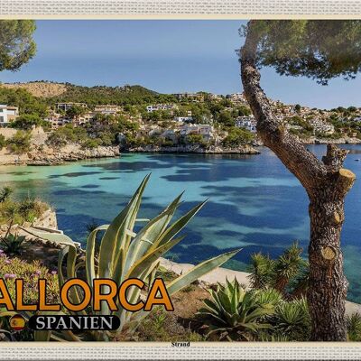 Cartel de chapa de viaje, 30x20cm, Mallorca, España, playa, mar, ciudad de vacaciones