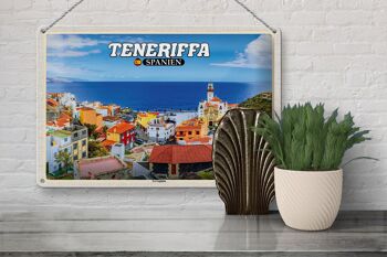 Panneau en étain voyage 30x20cm, Tenerife, espagne, La Laguna, Sea City 3