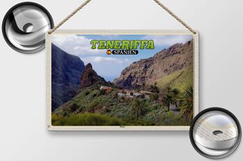 Panneau de voyage en étain, 30x20cm, Tenerife, espagne, Masca, Village de montagne, montagnes 2