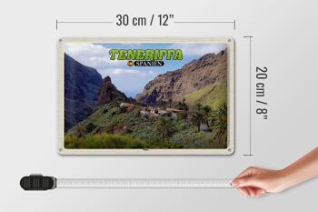Panneau de voyage en étain, 30x20cm, Tenerife, espagne, Masca, Village de montagne, montagnes 4