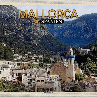 Cartel de chapa viaje 30x20cm Mallorca España Municipio de Valldemossa