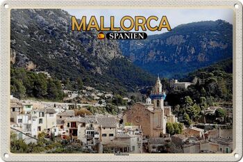Panneau en étain voyage 30x20cm Majorque Espagne municipalité de Valldemossa 1