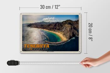 Panneau en étain voyage 30x20cm Tenerife Espagne Playa de Las Teresitas 4