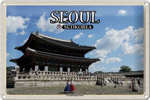 Blechschild Reise 30x20cm Seoul Südkorea Gyeongbokgung Palace