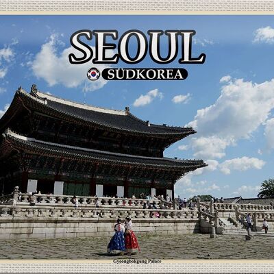 Cartel de chapa de viaje 30x20cm Seúl Corea del Sur Palacio Gyeongbokgung