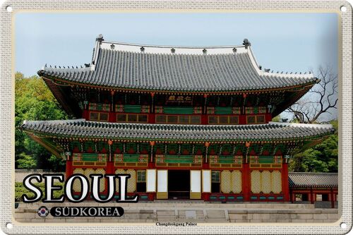 Blechschild Reise 30x20cm Seoul Südkorea Changdeokgung Palace